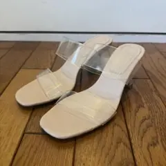 H&M クリアストラップ ベージュサンダル