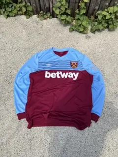 90s'/umbro×ウエストハムユナイテッド 長袖ユニフォーム　アンブロXXL