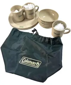 Coleman メラミン食器 テーブルウェアセット ビンテージ カバン付き Coleman メラミン食器 テーブルウェアセット ビンテージ カバン