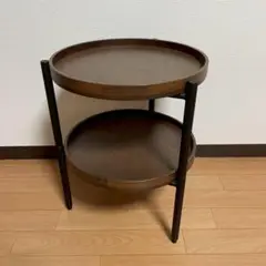 isseiki 一生紀　シンボルサイドテーブル　2段　天然木　ブラウン　廃番
