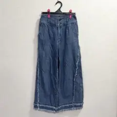 【AS KNOW AS PINKY】アズノウアズ　フリンジデニム　パンツ　F