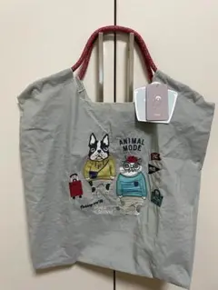 EMBROIDERY TOTE BAG 動物イラスト 刺繍入り トートバッグ