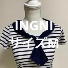 INGNI M セーラー襟ストライプTシャツ カジュアル