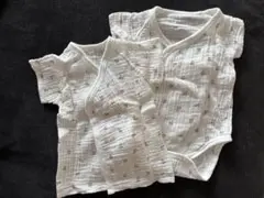 （美品）さくらんぼ柄　短肌着、コンビ肌着2点セット
