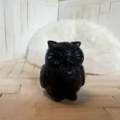 可愛い♡ 那智黒石♡ふくろうの彫刻置物♡