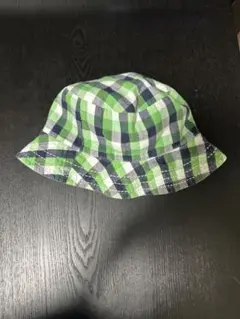 バケットハット 緑と青のチェック柄