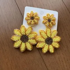 ひまわり　ゆらゆら　ピアス　ビーズ 6