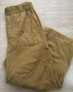 ニコアンド　ワイドパンツ　スエード　イエロー　L