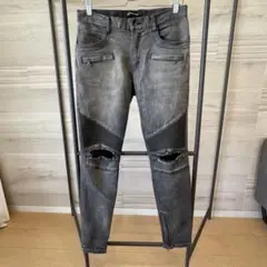 JACKROSE【ジャックローズ】ブラック　ダメージデニム【size L】