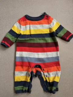 baby GAP ストライプロンパース　ニット