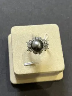 ミキモト MIKIMOTO 黒蝶 パール pt900 ダイヤモンド