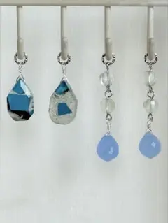 No.51 ターコイズコッパートリプレットチャーム&ブルーカルセドニーチャーム