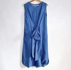 【極美品】7-IDconcept.／ノースリーブワンピース／デニムカラー／38