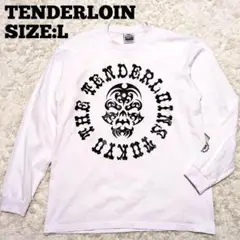TENDERLOIN◆ボルネオスカル プリント 長袖 Tシャツ 白 Lサイズ