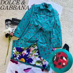 【良品】DOLCE u0026 GABBANA 総柄ロングコート レインコート 38