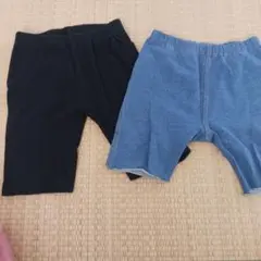 黒とブルーのスパッツ2枚セット