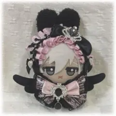 ちびぐるみ　ぬい服　うさぎ　黒　ピンク