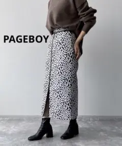 PAGEBOY ページボーイ レオパード ジャガード ナロー スカート