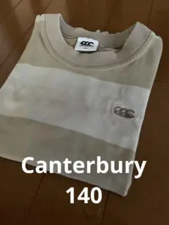 Canterbury ベージュ系ストライプ Tシャツ 140