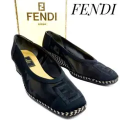 【保存箱付】FENDI フェンディ ズッカ柄 メッシュパンプス ウェッジソール