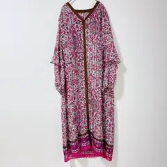 美品　片瀬那奈さんコラボ　ミュベール　シアー　ロングワンピース　花柄