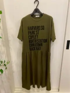 【特大SALE】ゆるだぼ ロゴ カットソーワンピース アメカジ フリーサイズ