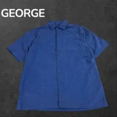 古着　GEORGE 青 半袖シャツ
