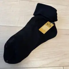 靴下屋　メッシュ、三つ折り　black サイズ22-24