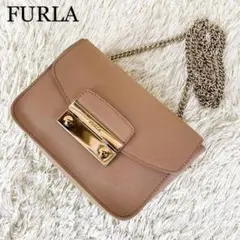 人気♡フルラ FURLA メトロポリス チェーンショルダーバッグ ライトブラウン