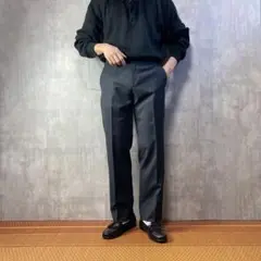 ALFANIアルファニ　ノータックストライプスラックスパンツトラウザーズW32