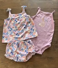 【carter's】95センチ 花柄タンクトップ・ショートパンツ3点セット
