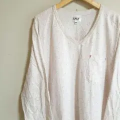 unknown Tシャツ USA製 US古着 胸ポケ 七分袖 Vネック