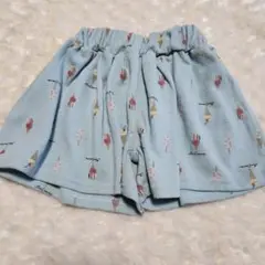 アイスクリーム柄 水色スカートパンツ　90cm