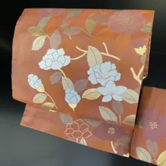 【和】10812u 着物 九寸名古屋帯 秋草模様
