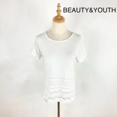 BEAUTYu0026YOUTH 半袖 Tシャツ カットソー ホワイト 薄手 M相当