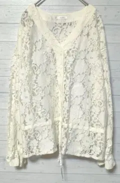 ★【最終値下げ】レルビエ LHELBIE ホワイトレース Vネック M美品 春夏