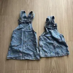Baby GAP デニム ジャンパースカート 2枚セット 2Y & 4Y お揃い