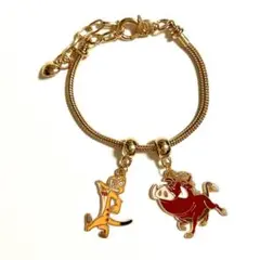 ティモンとプンバァ ブレスレット アクセサリー ディズニーキャラクター ゴールド