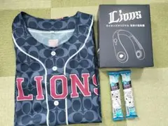 LIONS x COACHユニフォーム、首掛け扇風機、冷タオル2本
