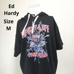 【人気☆Ed Hardy】黒　ガイコツ　FAIRY TALES サイズM