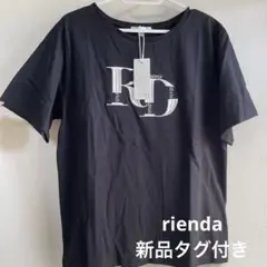 新品　未使用　タグ付き　リエンダ　rienda 半袖　tシャツ　刺繍　ブラック