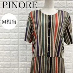 PINORE 半袖シャツ キュロット ストライプ柄 セットアップ A4328