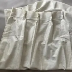 【1枚のみ】カネトモ　ホワイト チェック柄 プリーツカーテン110×133cm