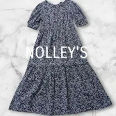 美品✨️ NOLLEY'S ティアードワンピース 花柄 半袖　パフスリーブ 綿
