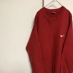 NIKE ナイキ 銀タグ ワンポイント ロゴ トレーナー スウェット 古着 赤
