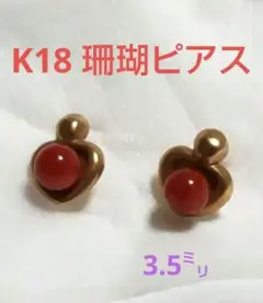 k18 珊瑚ピアス