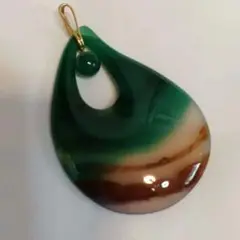 縞瑪瑙 メノウ ネックレストップ K18