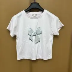 エマムア　リボンTシャツ　ssp ピンク