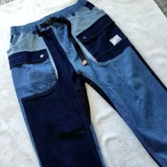 【美品】grnデニムパンツ　テーパード　ストレッチ　ビックポケット　ユニセックス
