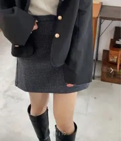 チェックミニスカート
